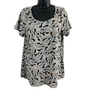 Gray Black Minnie Mouse Tshirt Top Graphic Print size M